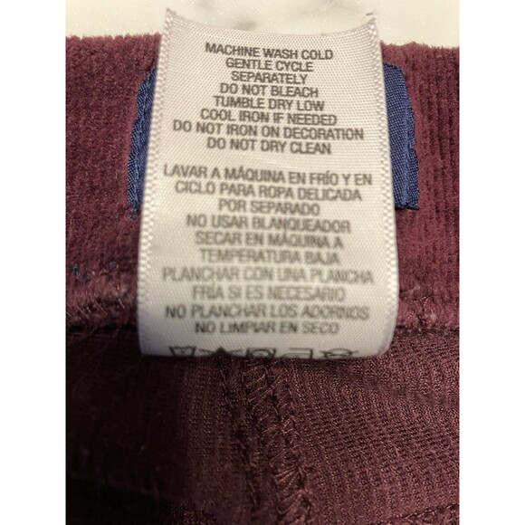 Basic Editions Womens Burgundy Corduroy Leggings Size Medium - Picture 3 of 6